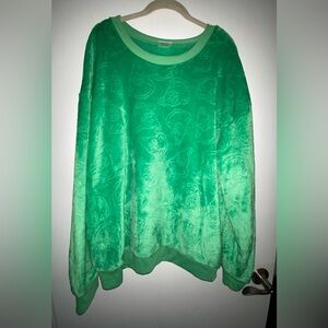 The Grinch Top Women's Fleece Long Sleeve Round Neck Green XXXL